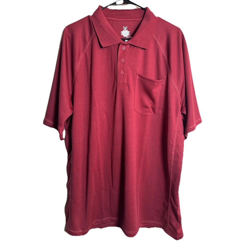 NWT Moheen Men's‎ Red Polo Shirt XL Cool Dri Golf Casual Top Pocket Polyester